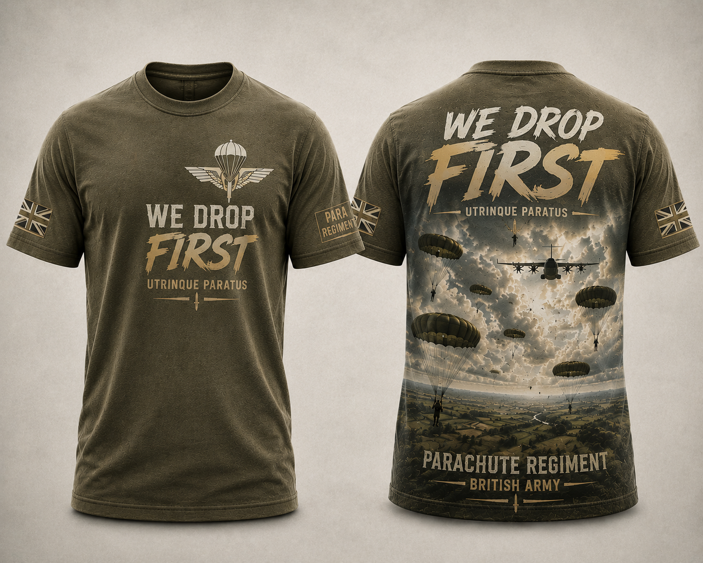 We Drop First Parachute Regiment Shirt UK Airborne Military Tee