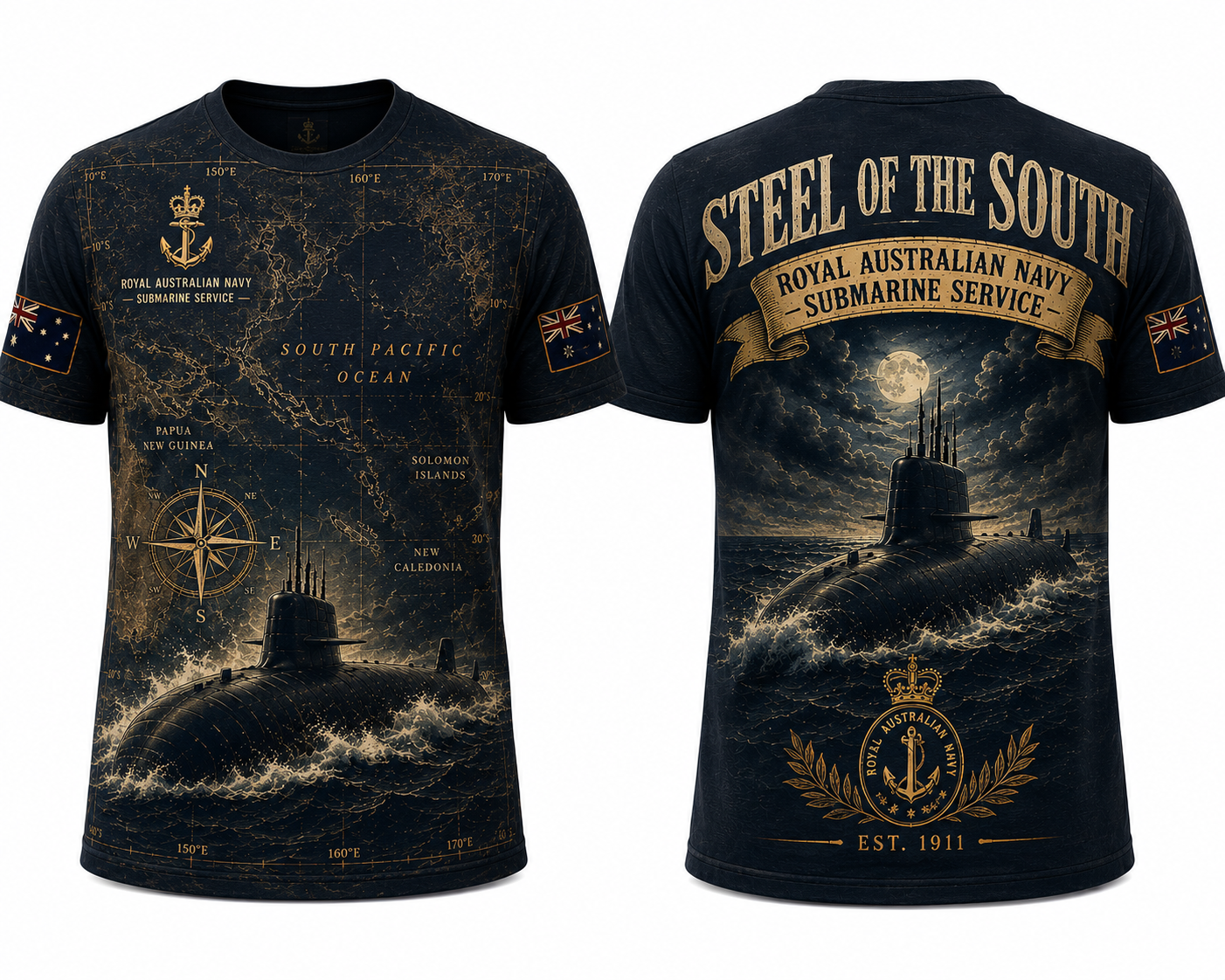 Royal Australian Navy Steel Of The South 3D T-Shirt