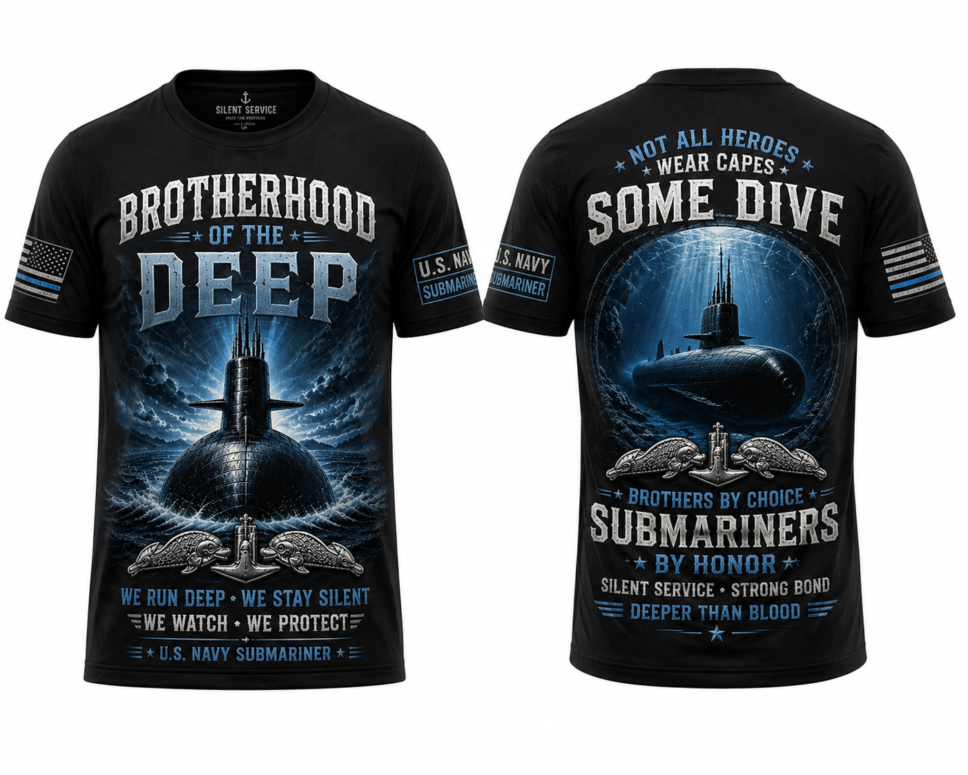 Brotherhood Of The Deep Submariner T-Shirt United In Silence Forever Submariners Military Veteran Gift