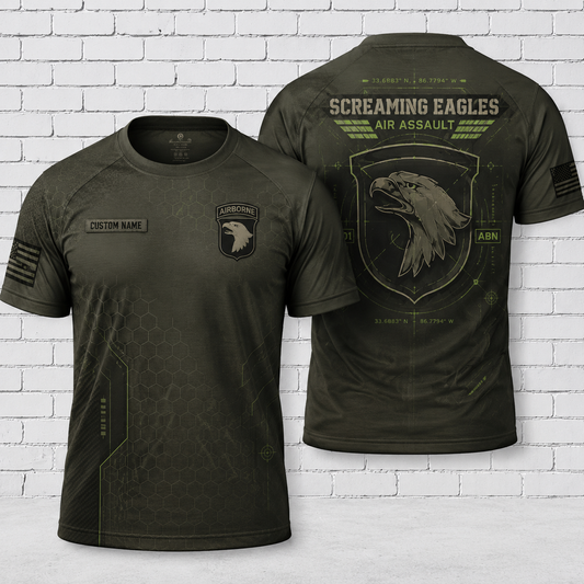 101st Airborne Tactical Modern 3D T-Shirt Screaming Eagles Air Assault Tee
