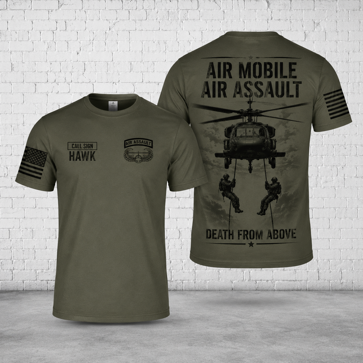 101st Airborne Air Mobile Warrior 3D T-Shirt - Military Veteran Gift