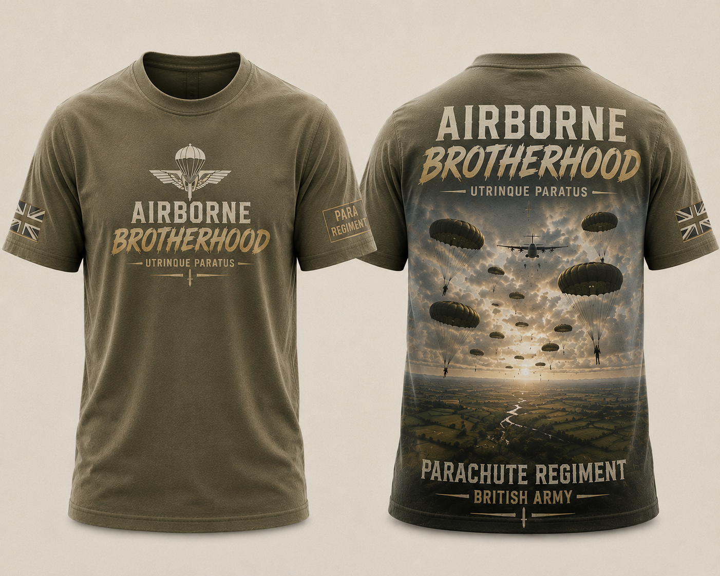 Airborne Brotherhood Parachute Regiment Shirt UK Military Tee