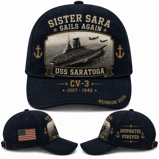 USS Saratoga CV-3 Sister Sara Sails Again Baseball Cap Reunion 2026