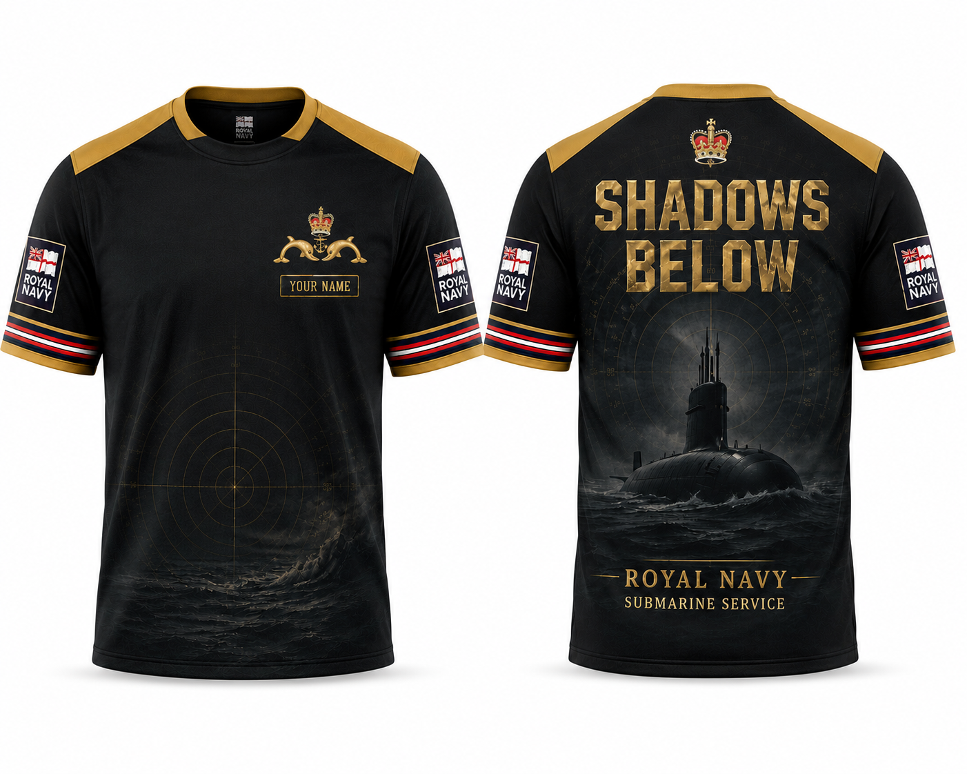 Royal Navy Submarine Service Shadows Below 3D T-Shirt