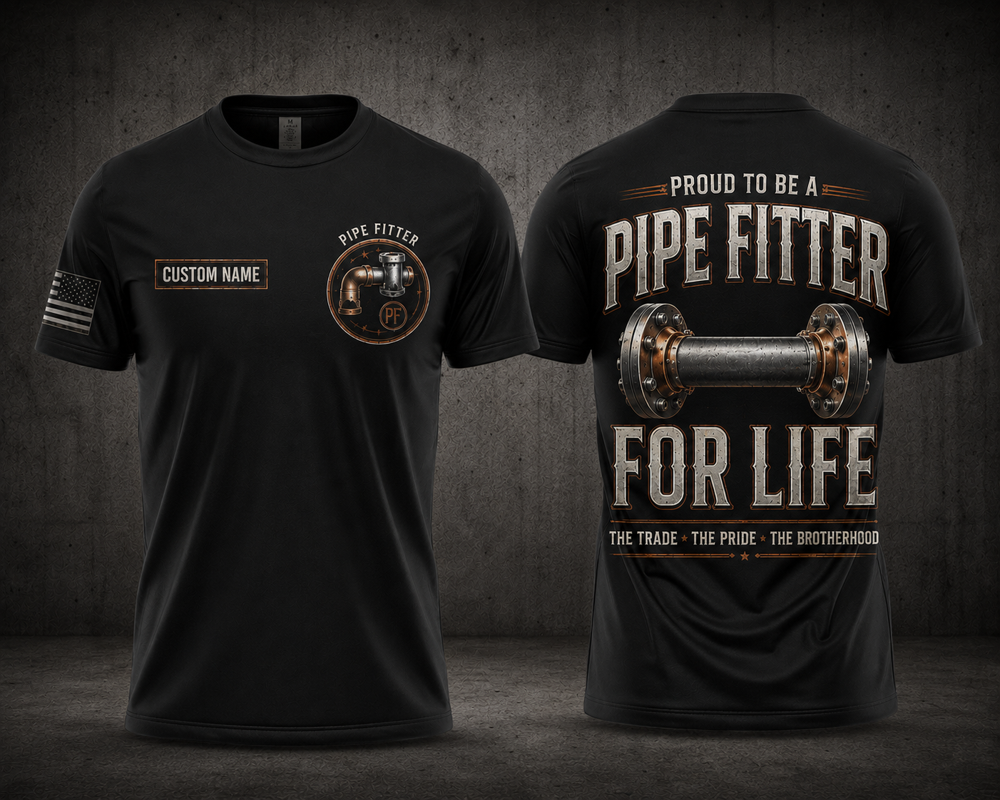 Custom Name Proud Pipe Fitter For Life 3D T-Shirt