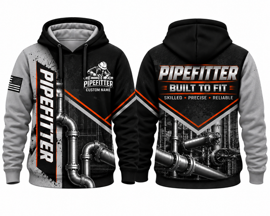 Custom Name Pipefitter Built To Fit 3D Hoodie