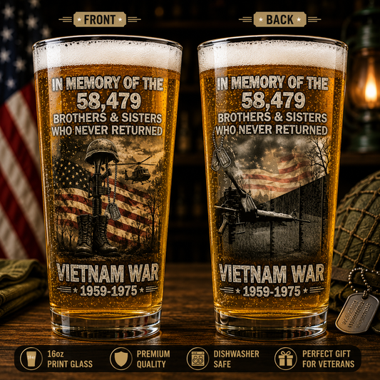 Vietnam War Memorial 1959-1975 16oz Pint Beer Glass