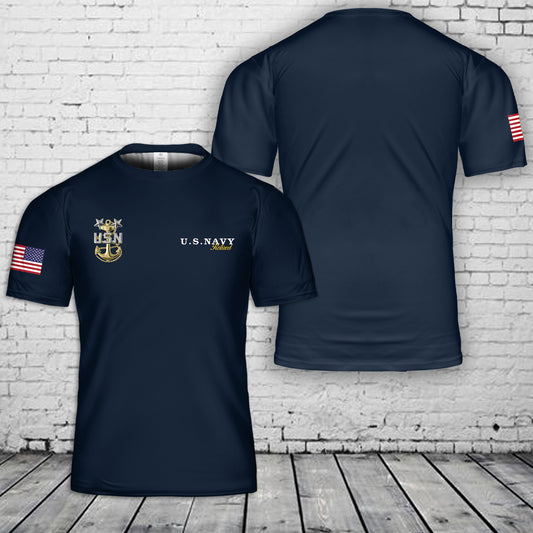 US Navy Master Retired Chief 3D T-Shirt