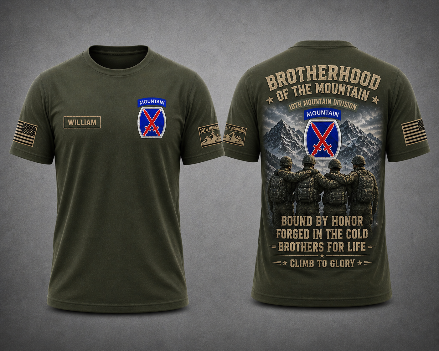Brotherhood Of The Mountain Shirt 10th Mountain Division Veteran Tee