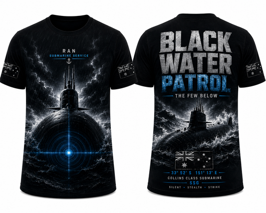 Royal Australian Navy Black Water Patrol 3D T-Shirt