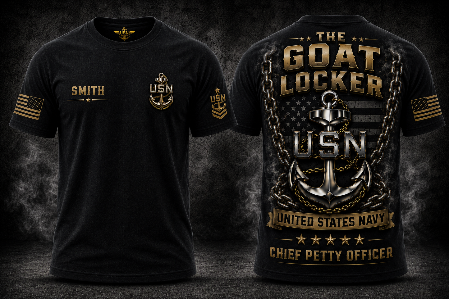 US Navy The Goat Locker 3D T-Shirt - Chief Petty Officer Veteran Gift