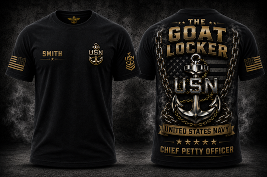 US Navy The Goat Locker 3D T-Shirt - Chief Petty Officer Veteran Gift