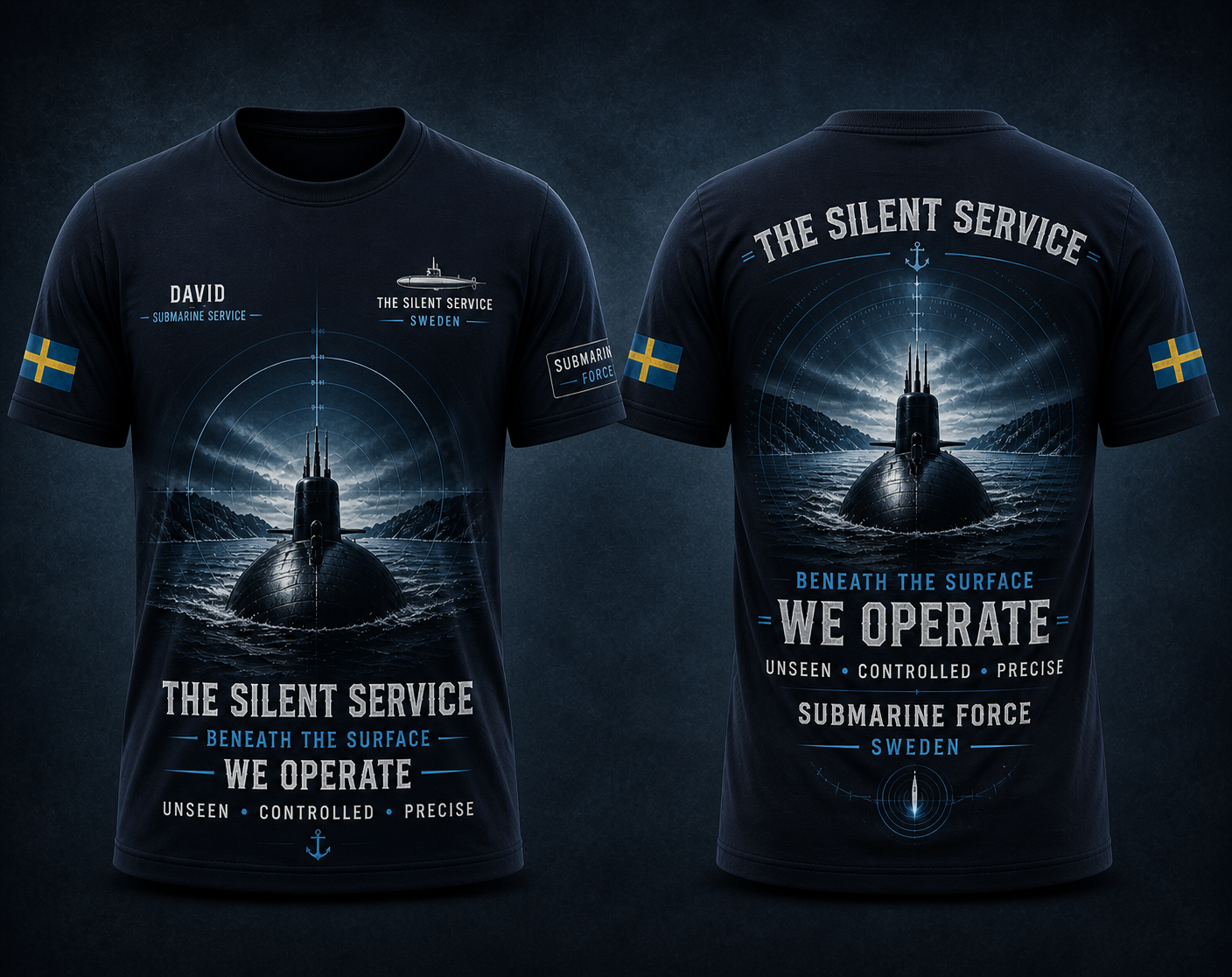 Sweden Silent Service Submarine Unit Shirt Nordic Navy Military Tee