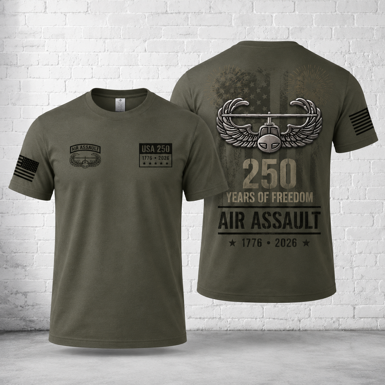 USA 250 Air Assault 3D T-Shirt - 250 Years Of Freedom 1776-2026