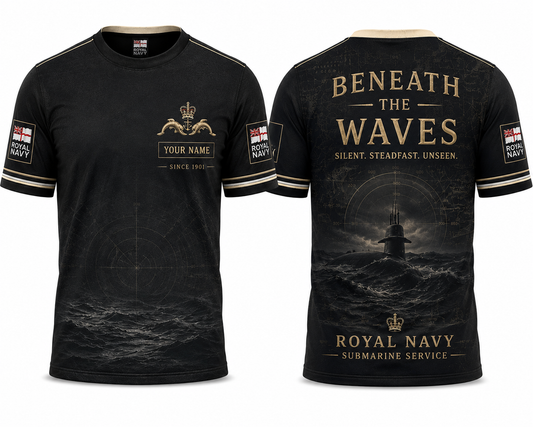 Royal Navy Submarine Service Beneath The Waves 3D T-Shirt