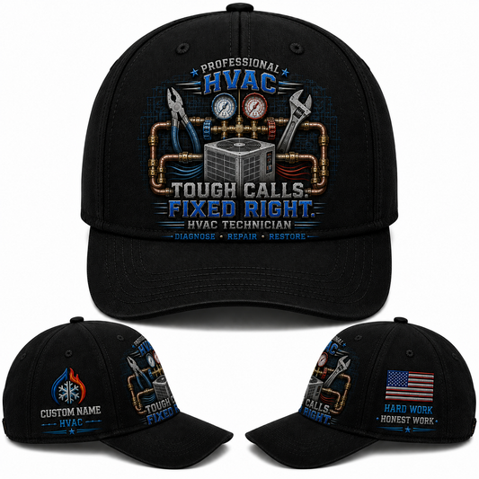 Custom Name Professional HVAC Tough Calls Fixed Right Baseball Cap