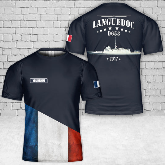 Custom Name French Navy Languedoc (D653) T-Shirt 3D