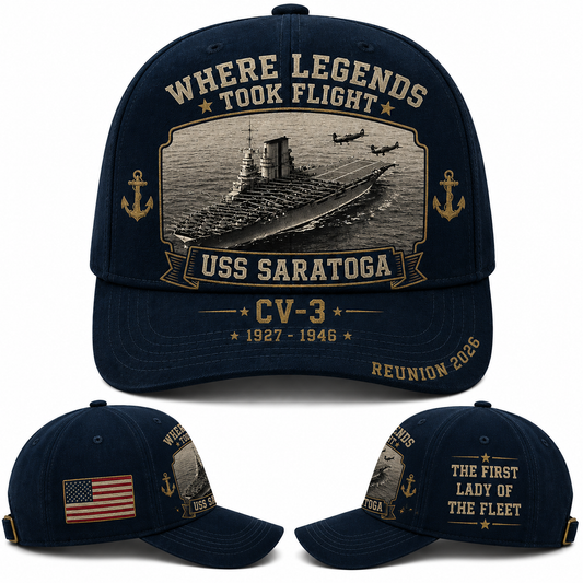 USS Saratoga CV-3 Where Shipmates Meet Again Baseball Cap Reunion 2026