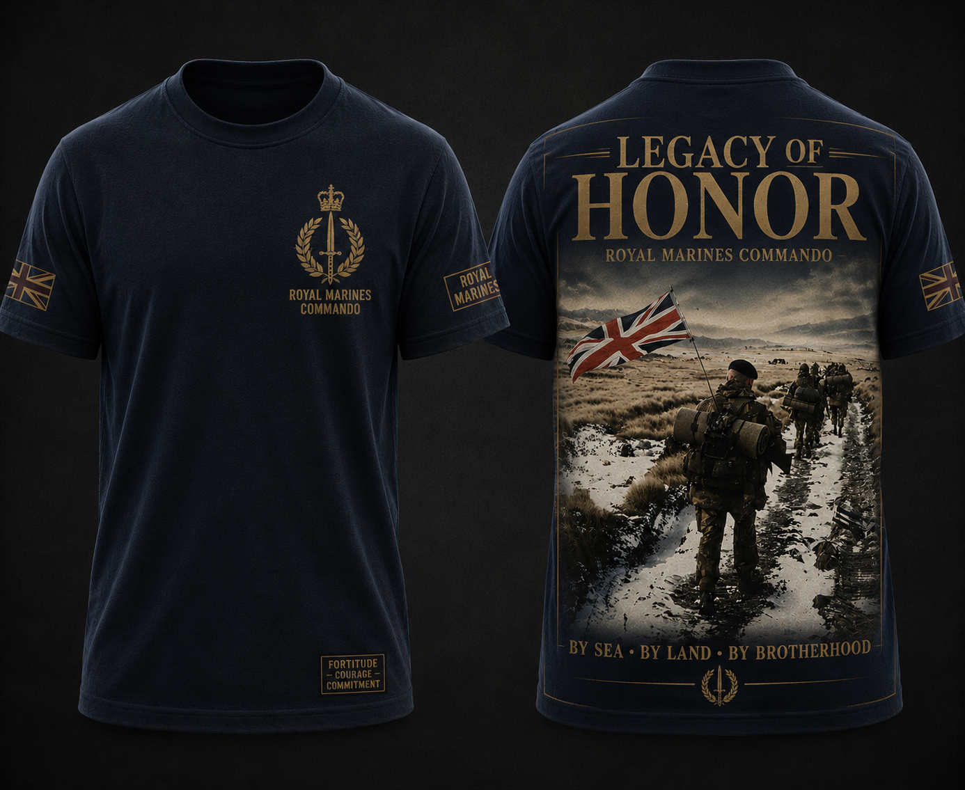 Royal Marines Legacy Of Honor Shirt UK Military Commando Tee