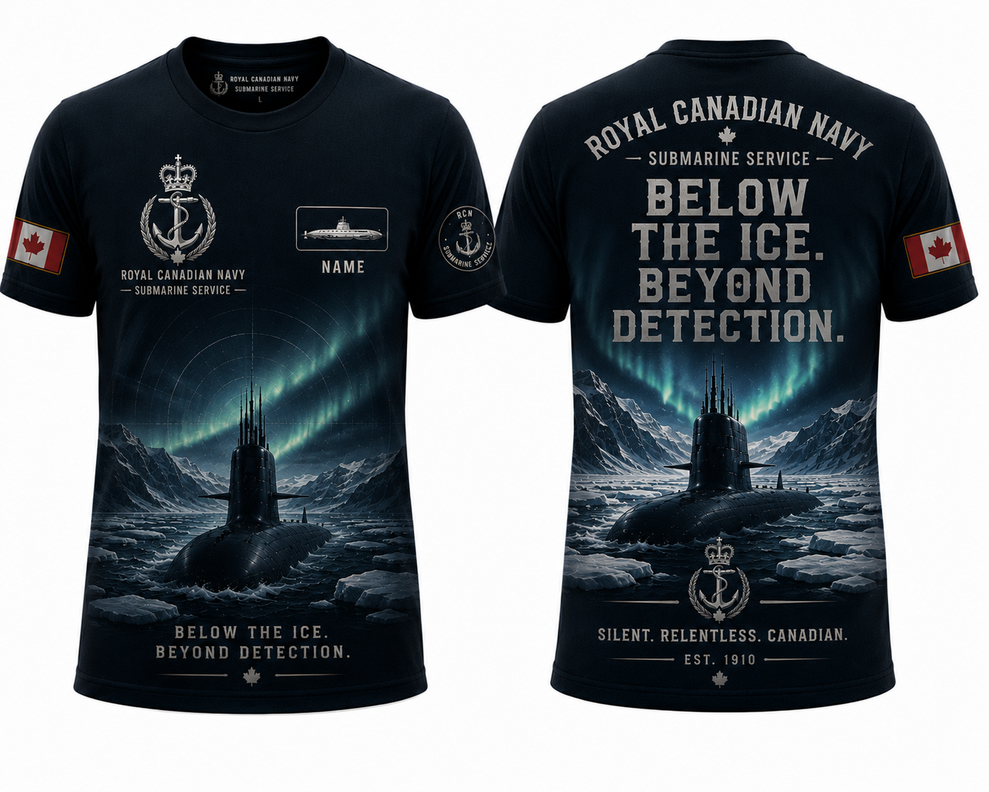 Royal Canadian Navy Below The Ice Beyond Detection 3D T-Shirt