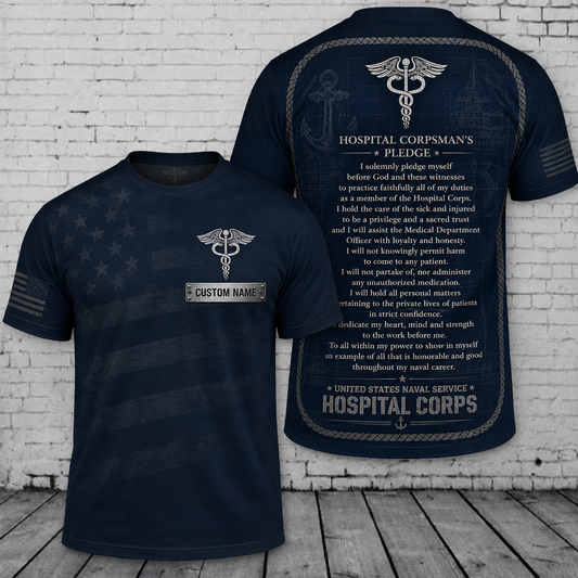 Custom Hospital Corps Military Veteran 3D T-Shirt - Premium Collector Edition Shirt