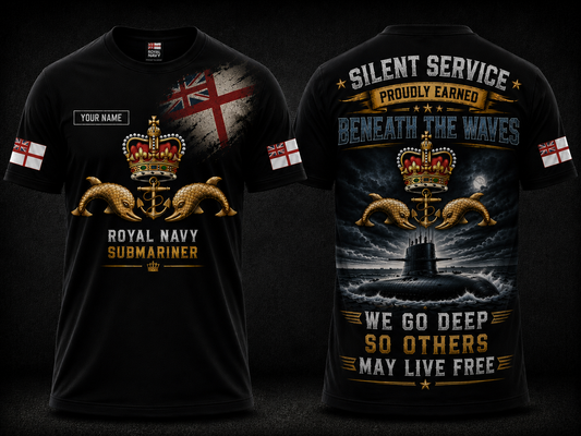 Royal Navy Submariner We Go Deep So Others May Live Free 3D T-Shirt
