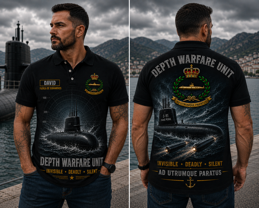 Spanish Navy Submarine Depth Warfare Unit S-81 Isaac Peral Polo Shirt