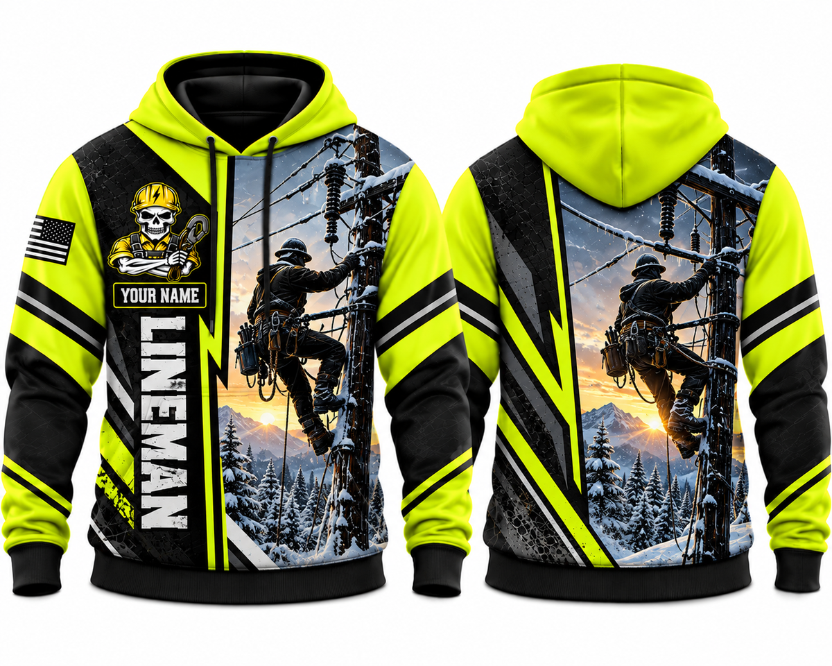 Personalized Lineman 3D Hoodie - Winter Storm Limited Edition