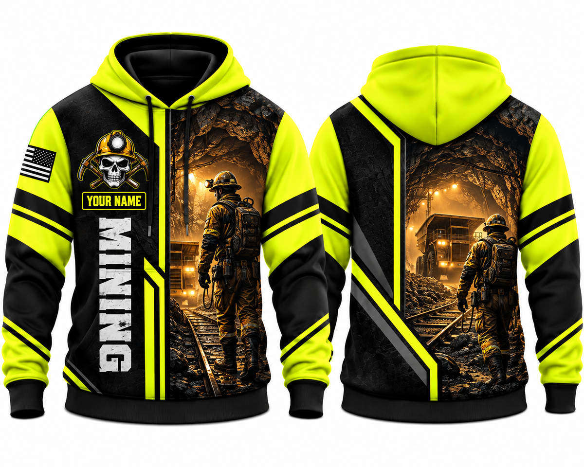 Personalized Mining 3D Hoodie - Underground Miner Limited Edition