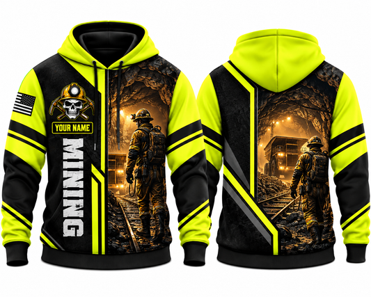 Personalized Mining 3D Hoodie - Underground Miner Limited Edition