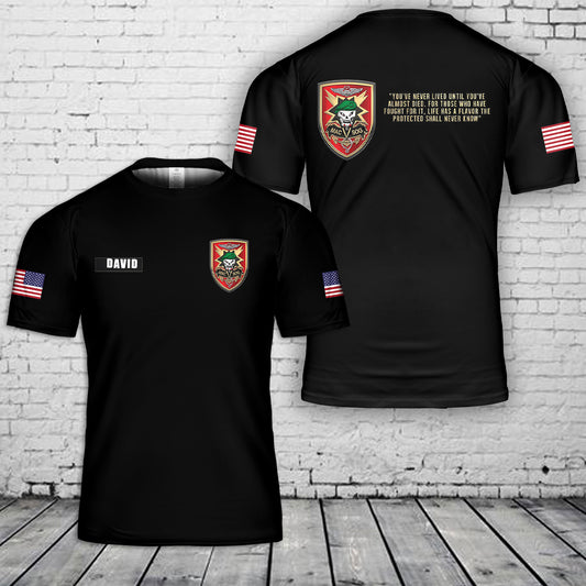 Custom Name Military Assistance Command, Vietnam - Studies and Observations Group SOG "You have never lived" T-Shirt 3D