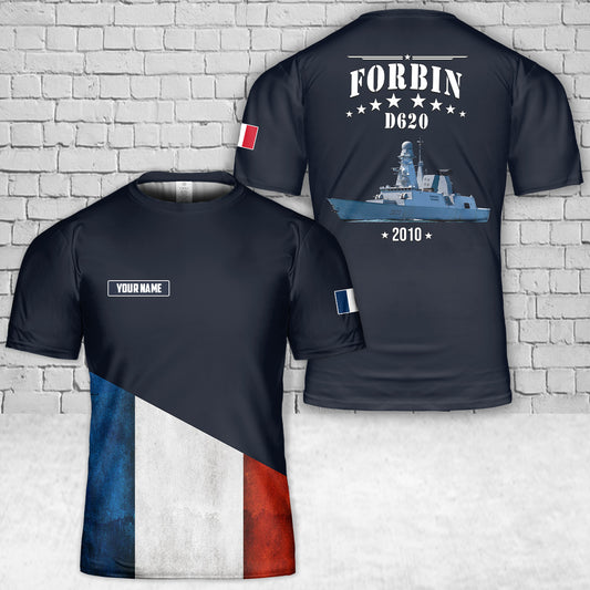 Custom Name French Navy Forbin (D620) T-Shirt 3D