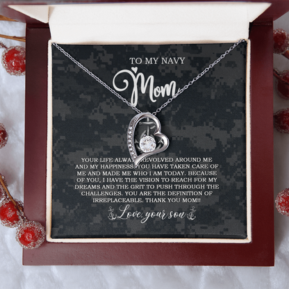 US Navy To My Navy Mom Forever Love Necklace
