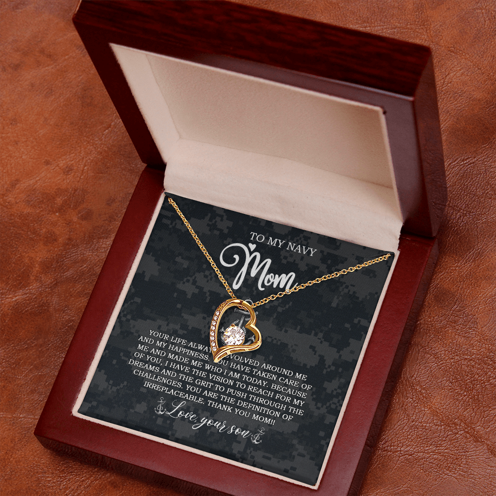 US Navy To My Navy Mom Forever Love Necklace