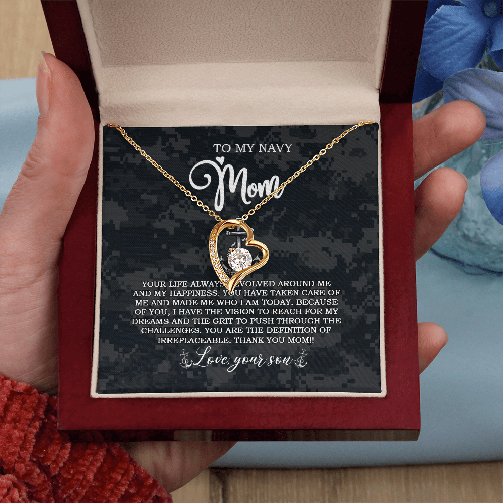 US Navy To My Navy Mom Forever Love Necklace