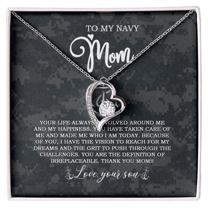 US Navy To My Navy Mom Forever Love Necklace