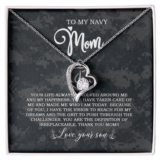US Navy To My Navy Mom Forever Love Necklace
