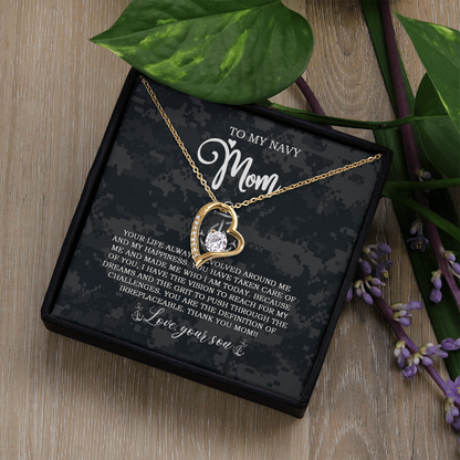 US Navy To My Navy Mom Forever Love Necklace