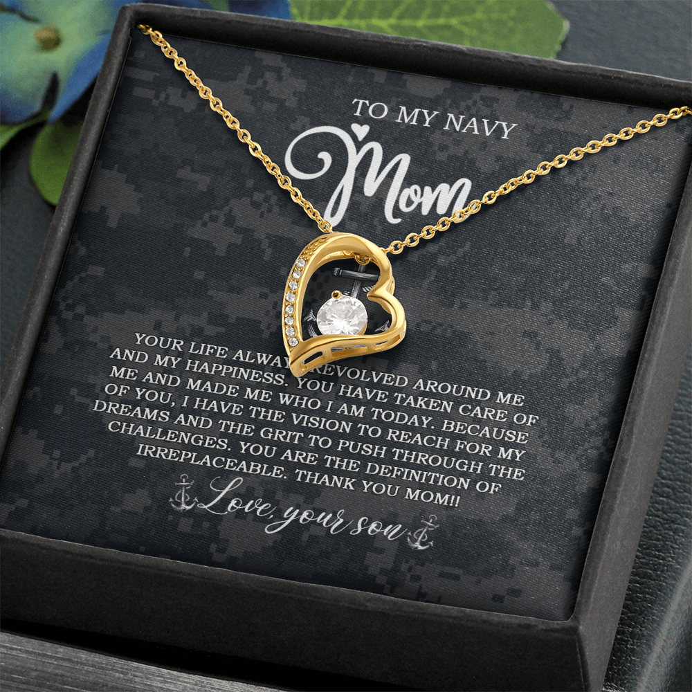 US Navy To My Navy Mom Forever Love Necklace