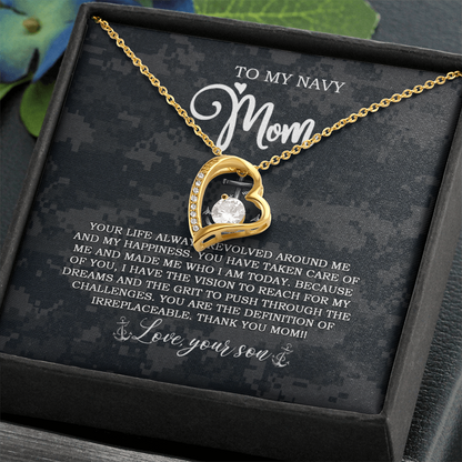 US Navy To My Navy Mom Forever Love Necklace