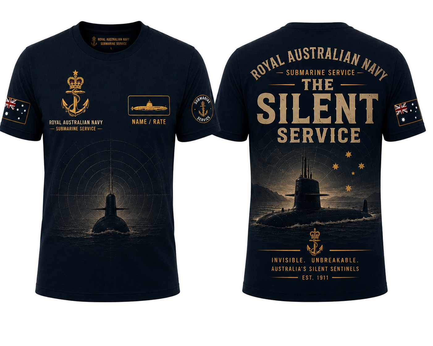 Royal Australian Navy Submarine Service The Silent Service 3D T-Shirt