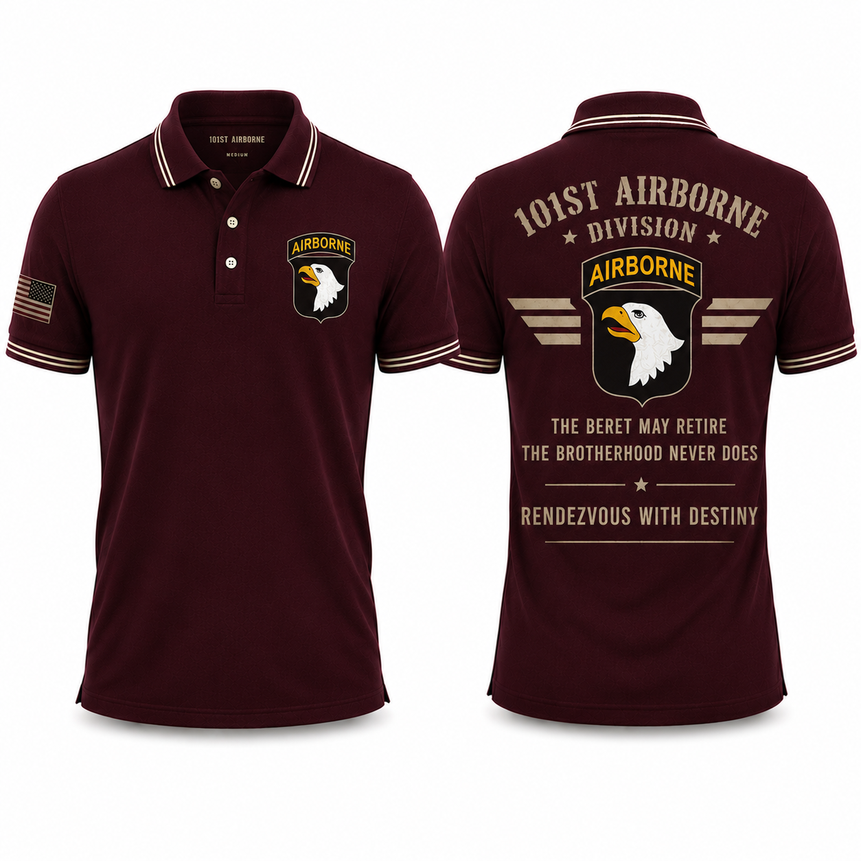 101st Airborne Division Military Veteran Polo Shirt