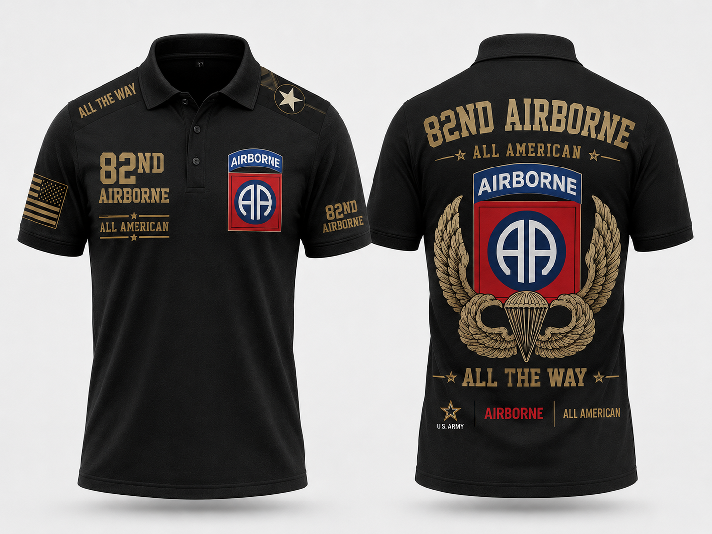 US Army 82nd Airborne Division All American Polo Shirt