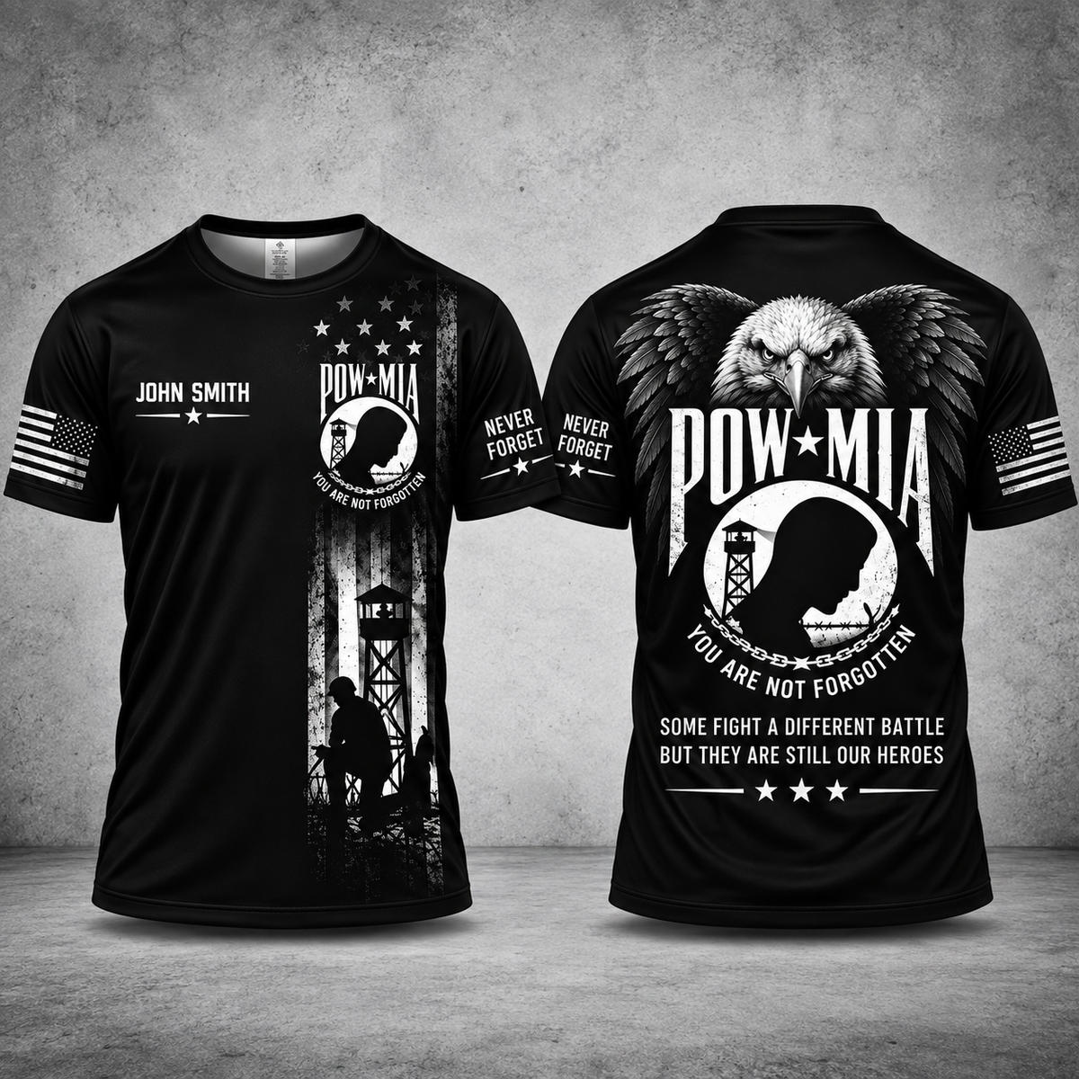 POW MIA Never Forget Eagle Personalized 3D T-Shirt