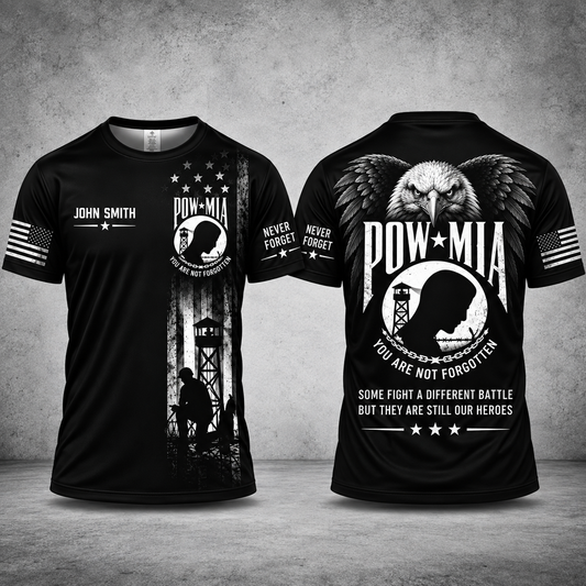 POW MIA Never Forget Eagle Personalized 3D T-Shirt