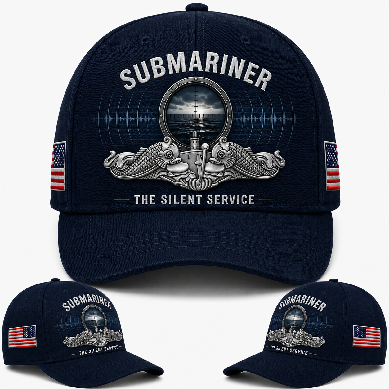 Submariner The Silent Service Baseball Cap - U.S. Navy Silver Dolphins Veteran Hat