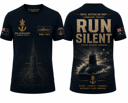 Royal Australian Navy Run Silent Submarine Service 3D T-Shirt