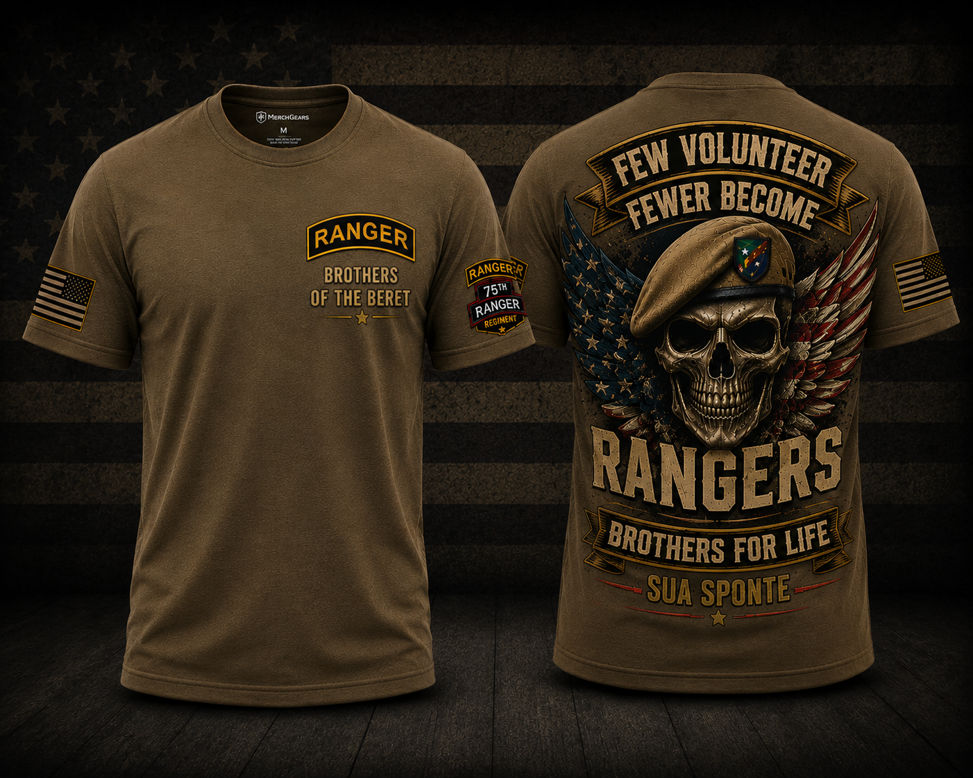 Brothers Of The Beret Sua Sponte 75th Ranger Regiment Brotherhood 3D T-Shirt