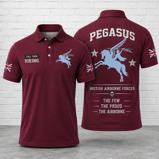 British Airborne Pegasus Elite Custom Call Sign Polo Shirt