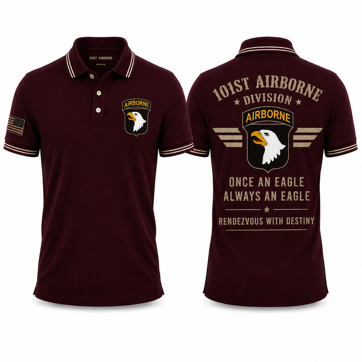 101st Airborne Division Once An Eagle Always An Eagle Polo Shirt